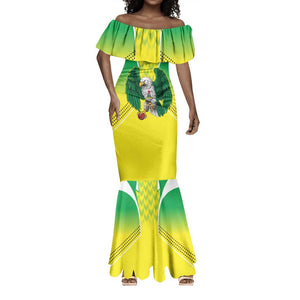 Custom Cricket African Nigeria Mermaid Dress Najeriya Yellow Greens Eagle - African Pride