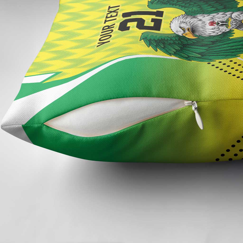 Custom Cricket African Nigeria Pillow Cover Najeriya Yellow Greens Eagle