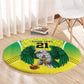 Custom Cricket African Nigeria Round Carpet Najeriya Yellow Greens Eagle - African Pride