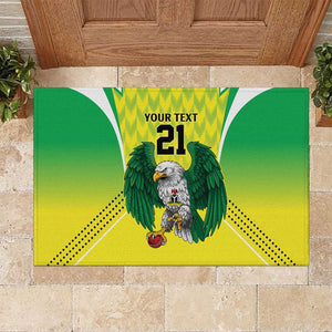 Custom Cricket African Nigeria Rubber Doormat Najeriya Yellow Greens Eagle - African Pride