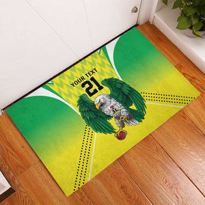 Custom Cricket African Nigeria Rubber Doormat Najeriya Yellow Greens Eagle - African Pride