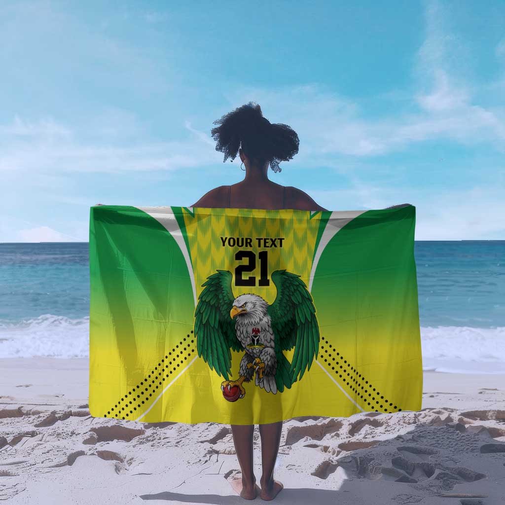 Custom Cricket African Nigeria Sarong Najeriya Yellow Greens Eagle - African Pride