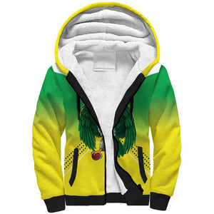 Custom Cricket African Nigeria Sherpa Hoodie Najeriya Yellow Greens Eagle - African Pride