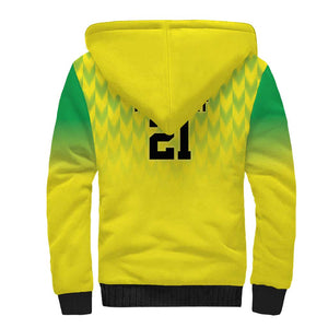 Custom Cricket African Nigeria Sherpa Hoodie Najeriya Yellow Greens Eagle - African Pride