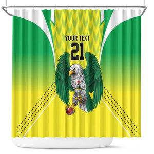 Custom Cricket African Nigeria Shower Curtain Najeriya Yellow Greens Eagle - African Pride