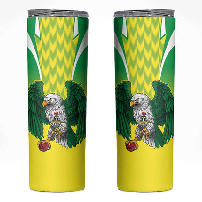 Custom Cricket African Nigeria Skinny Tumbler Najeriya Yellow Greens Eagle - African Pride