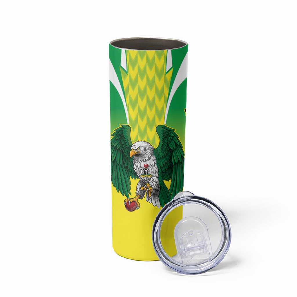 Custom Cricket African Nigeria Skinny Tumbler Najeriya Yellow Greens Eagle - African Pride