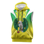 Custom Cricket African Nigeria Sleeveless Hoodie Najeriya Yellow Greens Eagle - African Pride
