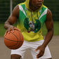 Custom Cricket African Nigeria Sleeveless Hoodie Najeriya Yellow Greens Eagle - African Pride