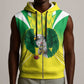 Custom Cricket African Nigeria Sleeveless Zip Hoodie Najeriya Yellow Greens Eagle - African Pride