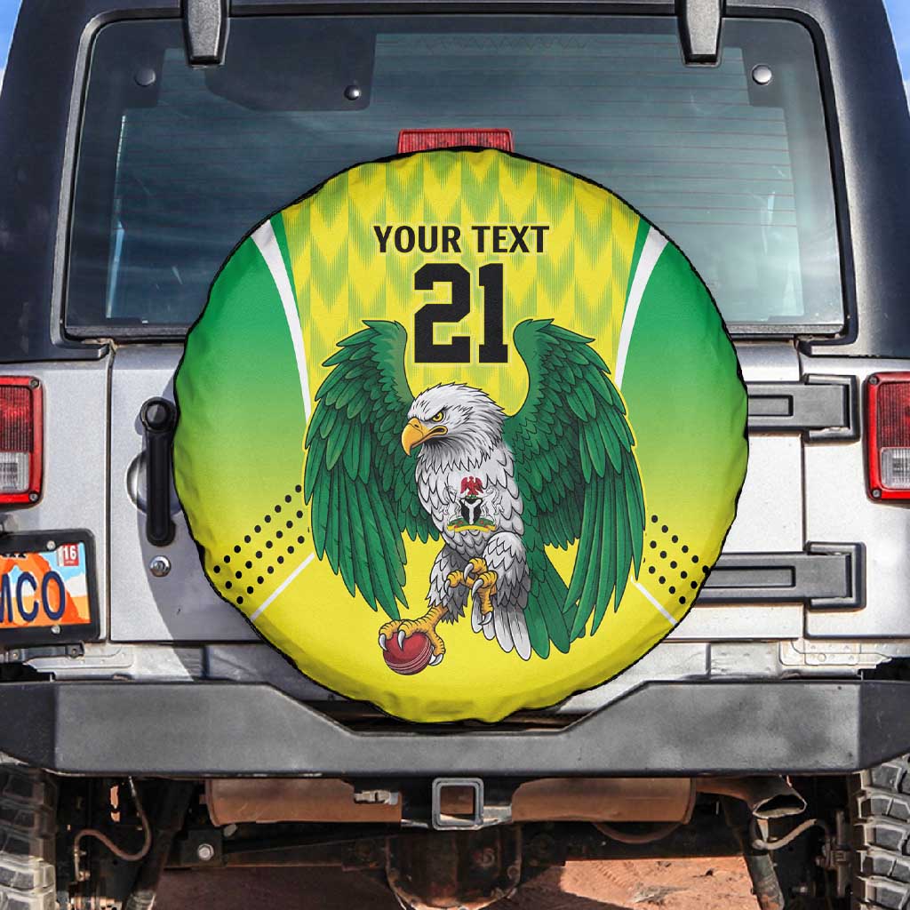 Custom Cricket African Nigeria Spare Tire Cover Najeriya Yellow Greens Eagle - African Pride