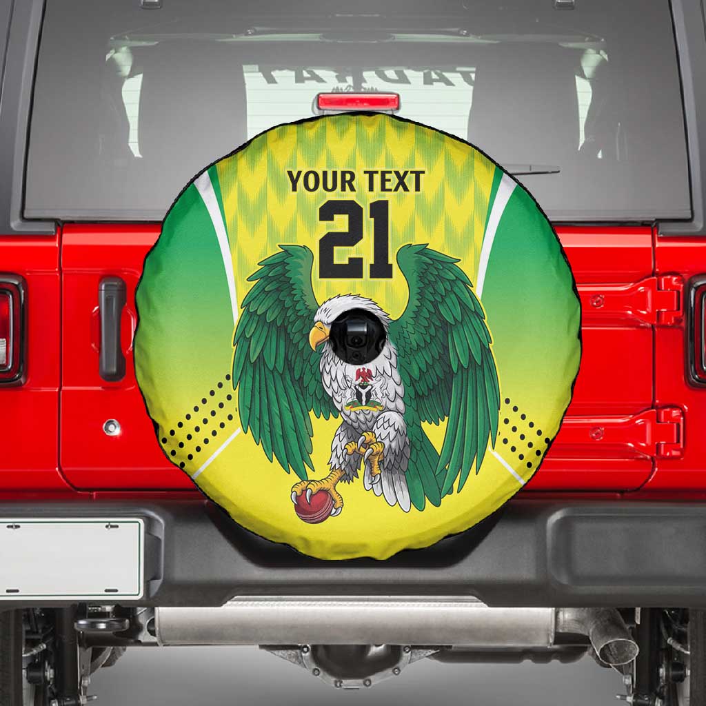 Custom Cricket African Nigeria Spare Tire Cover Najeriya Yellow Greens Eagle - African Pride