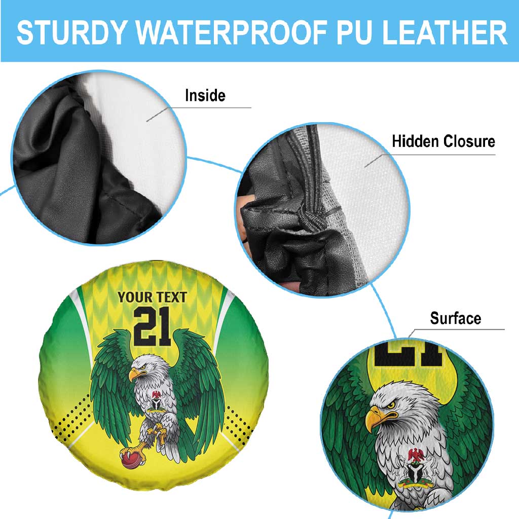 Custom Cricket African Nigeria Spare Tire Cover Najeriya Yellow Greens Eagle - African Pride