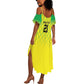 Custom Cricket African Nigeria Summer Maxi Dress Najeriya Yellow Greens Eagle - African Pride