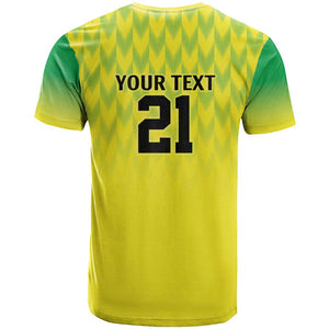 Custom Cricket African Nigeria T shirt Najeriya Yellow Greens Eagle - African Pride
