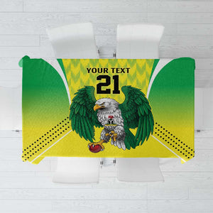 Custom Cricket African Nigeria Tablecloth Najeriya Yellow Greens Eagle - African Pride