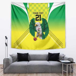 Custom Cricket African Nigeria Tapestry Najeriya Yellow Greens Eagle - African Pride