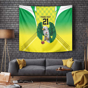 Custom Cricket African Nigeria Tapestry Najeriya Yellow Greens Eagle - African Pride