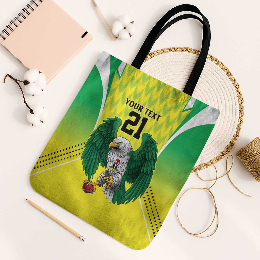Custom Cricket African Nigeria Tote Bag Najeriya Yellow Greens Eagle
