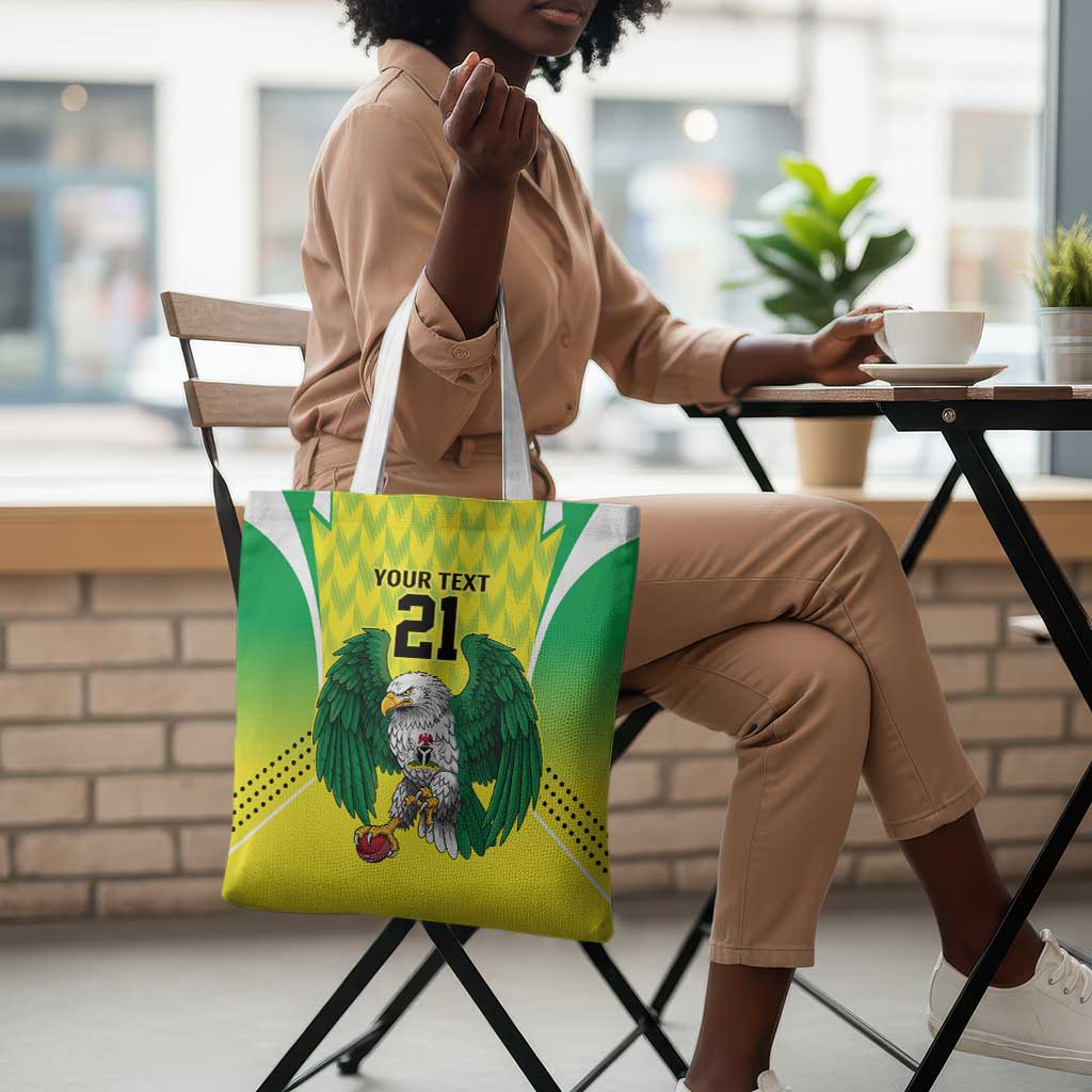 Custom Cricket African Nigeria Tote Bag Najeriya Yellow Greens Eagle