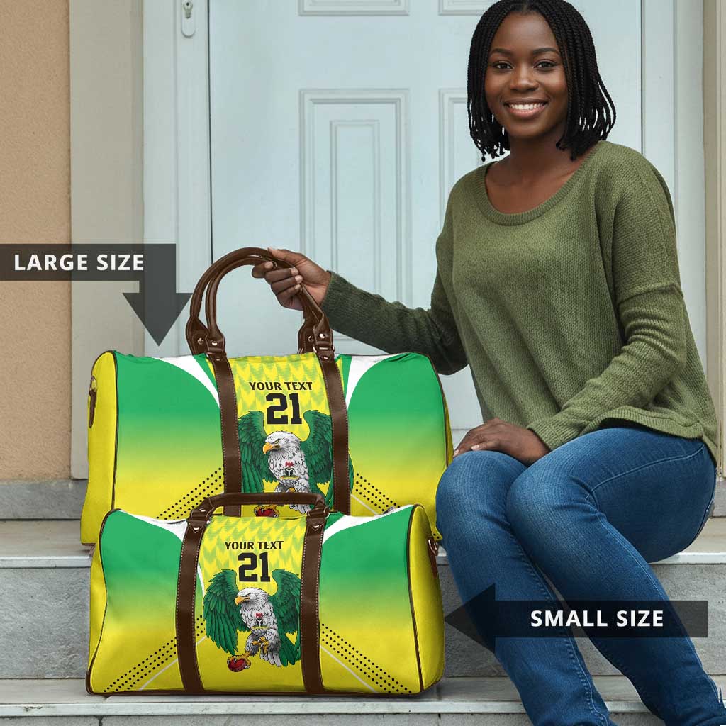 Custom Cricket African Nigeria Travel Bag Najeriya Yellow Greens Eagle