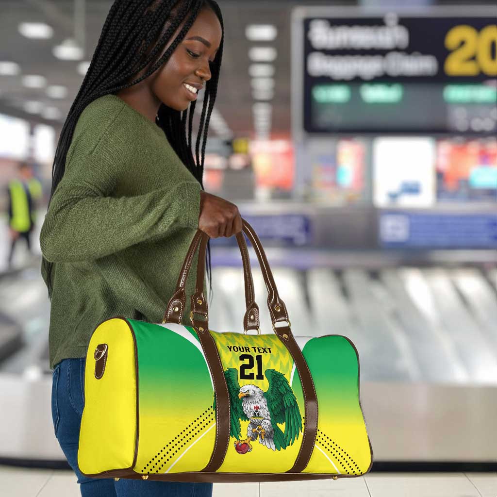 Custom Cricket African Nigeria Travel Bag Najeriya Yellow Greens Eagle