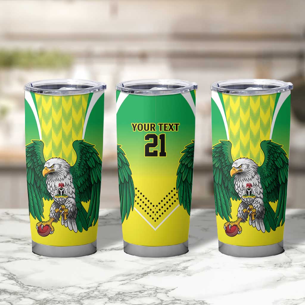 Custom Cricket African Nigeria Tumbler Cup Najeriya Yellow Greens Eagle - African Pride