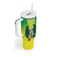 Custom Cricket African Nigeria Tumbler With Handle Najeriya Yellow Greens Eagle - African Pride
