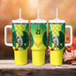 Custom Cricket African Nigeria Tumbler With Handle Najeriya Yellow Greens Eagle - African Pride