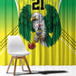 Custom Cricket African Nigeria Window Curtain Najeriya Yellow Greens Eagle - African Pride