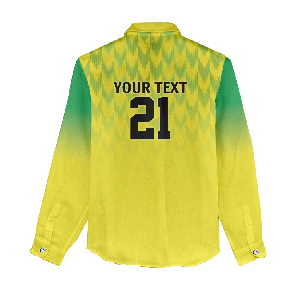 Custom Cricket African Nigeria Women Casual Shirt Najeriya Yellow Greens Eagle - African Pride