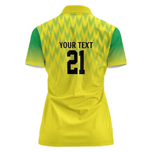 Custom Cricket African Nigeria Women Polo Shirt Najeriya Yellow Greens Eagle - African Pride