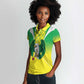 Custom Cricket African Nigeria Women Polo Shirt Najeriya Yellow Greens Eagle - African Pride