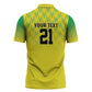 Custom Cricket African Nigeria Zipper Polo Shirt Najeriya Yellow Greens Eagle