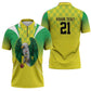 Custom Cricket African Nigeria Zipper Polo Shirt Najeriya Yellow Greens Eagle