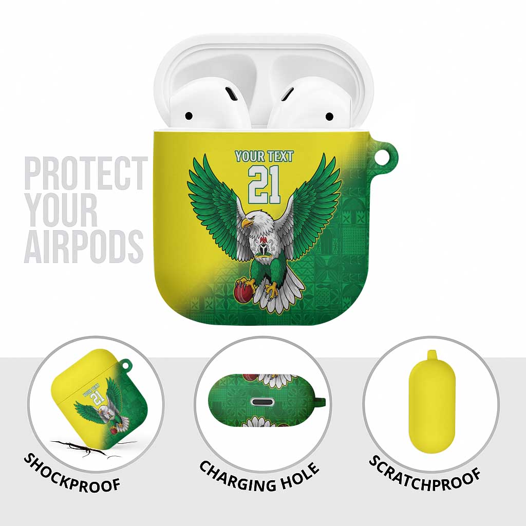 Custom Cricket African Nigeria AirPods Case Najeriya Angry Eagle Flag Motif