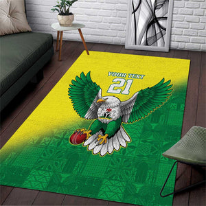 Custom Cricket African Nigeria Area Rug Najeriya Angry Eagle Flag Motif - African Pride