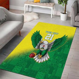 Custom Cricket African Nigeria Area Rug Najeriya Angry Eagle Flag Motif - African Pride