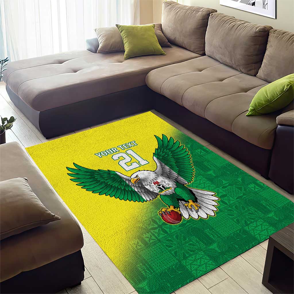Custom Cricket African Nigeria Area Rug Najeriya Angry Eagle Flag Motif - African Pride