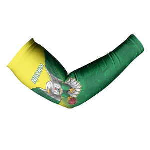 Custom Cricket African Nigeria Arm Sleeves Najeriya Angry Eagle Flag Motif