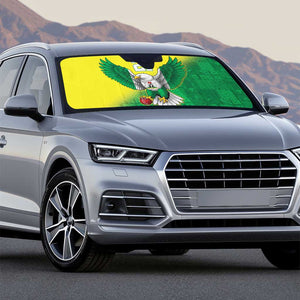 Custom Cricket African Nigeria Auto Sun Shade Najeriya Angry Eagle Flag Motif