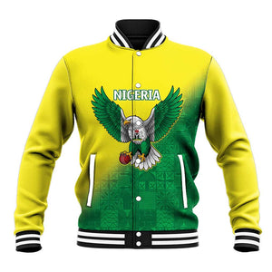 Custom Cricket African Nigeria Baseball Jacket Najeriya Angry Eagle Flag Motif - African Pride