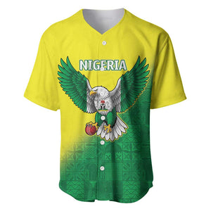 Custom Cricket African Nigeria Baseball Jersey Najeriya Angry Eagle Flag Motif - African Pride