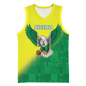 Custom Cricket African Nigeria Basketball Jersey Najeriya Angry Eagle Flag Motif - African Pride