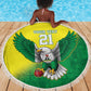 Custom Cricket African Nigeria Beach Blanket Najeriya Angry Eagle Flag Motif - African Pride