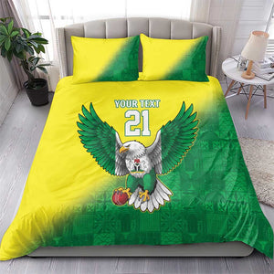 Custom Cricket African Nigeria Bedding Set Najeriya Angry Eagle Flag Motif - African Pride