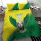 Custom Cricket African Nigeria Bedding Set Najeriya Angry Eagle Flag Motif - African Pride