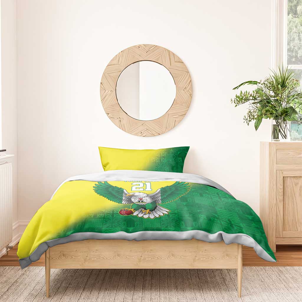 Custom Cricket African Nigeria Bedding Set Najeriya Angry Eagle Flag Motif - African Pride