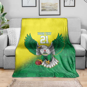 Custom Cricket African Nigeria Blanket Najeriya Angry Eagle Flag Motif - African Pride