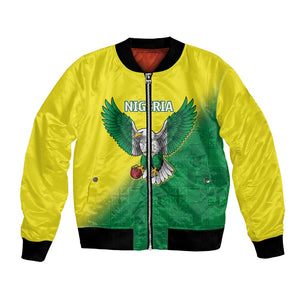 Custom Cricket African Nigeria Bomber Jacket Najeriya Angry Eagle Flag Motif - African Pride